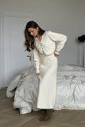 Loose Knit Set with Button Cardigan image 1