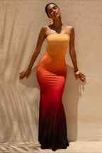 Sexy Bandeau Mermaid Floral Print Maxi Dress image 8