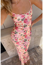 Slim Spaghetti Strap Printed Floral Dress image 3