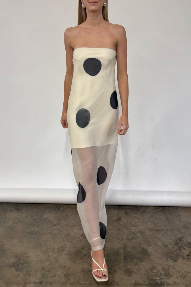 Polka Dot Bodycon Cami Maxi Dress image 1