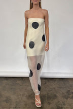 Polka Dot Bodycon Cami Maxi Dress image 1