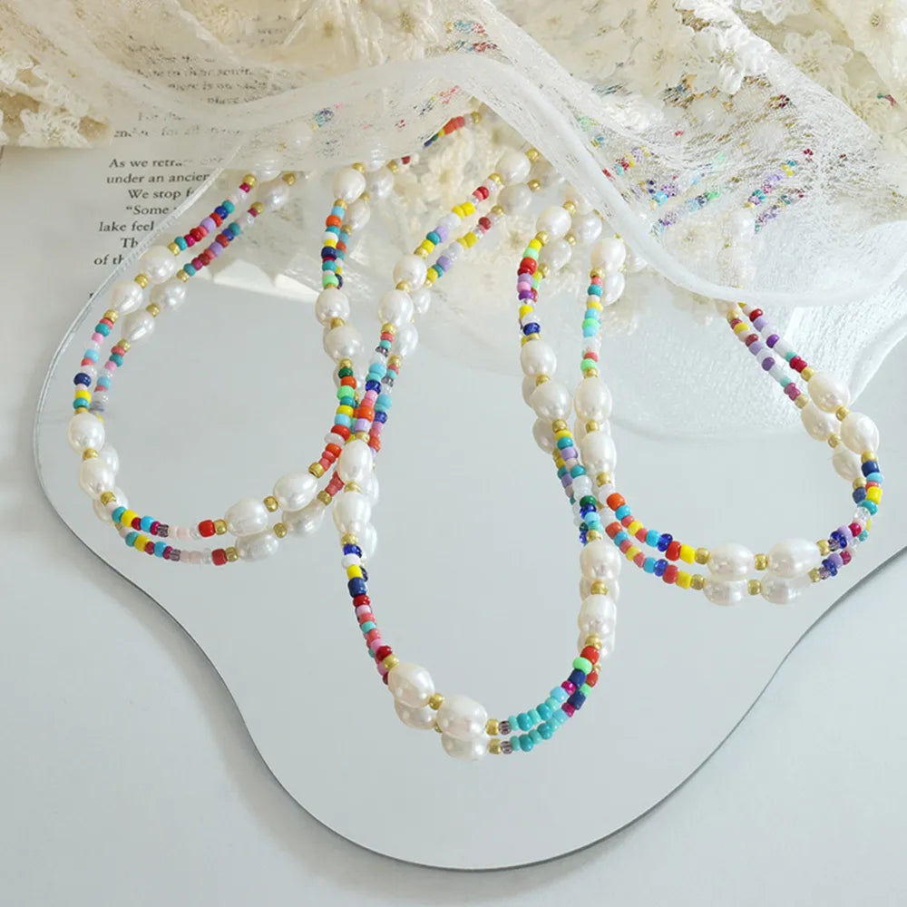 Ottilie Bead Necklace styled for Avrienne