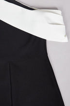 Bandage One-shoulder Color Block Bow Cocktail Dress image 11