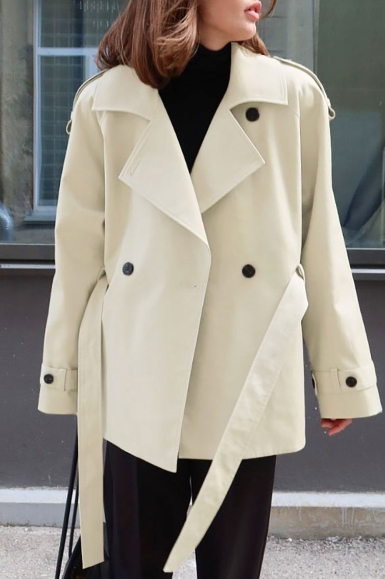 Belted Collared Loose Fit Jacket image 6