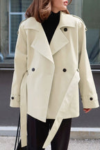 Belted Collared Loose Fit Jacket image 6
