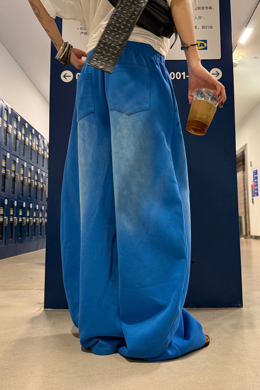 Y2K Oversized Blue Sweat Pants image 3
