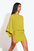 Chic Back Deep V Cowl Neck Loose Mini Dress image 4