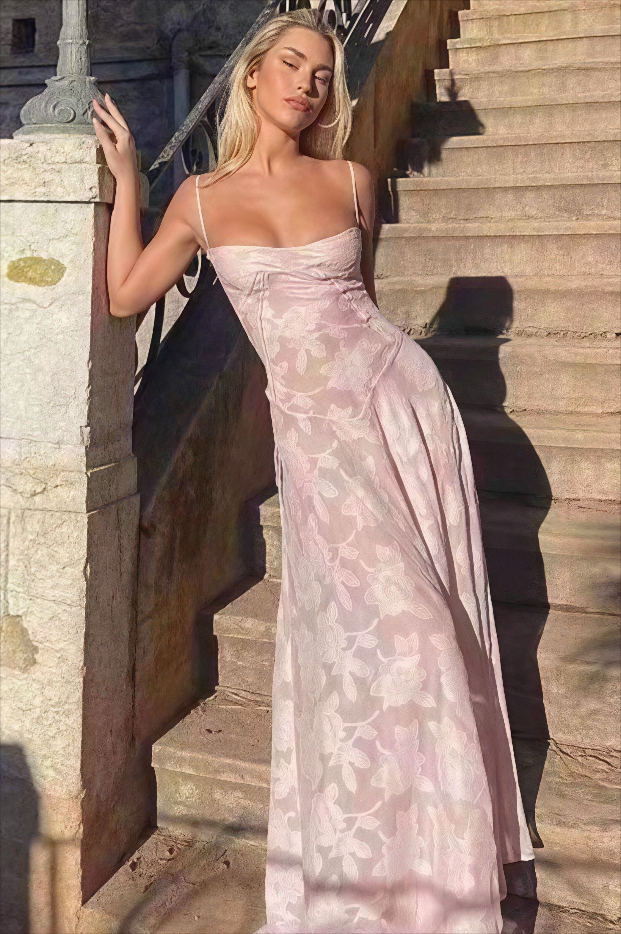 Elegant Jacquard Cami Maxi Dress image 1