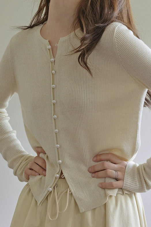 Sleek Wool Knit Cardigan image 4