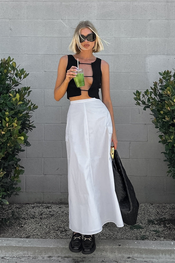 French Style High Waist Straight Midi Skirt image 3