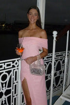 Off-Shoulder Ruffle Mesh Split Maxi Party Dress image 9