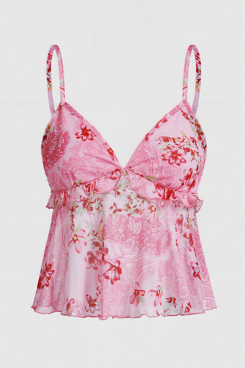 Sexy Sheer Print Ruffle Cami Top image 4