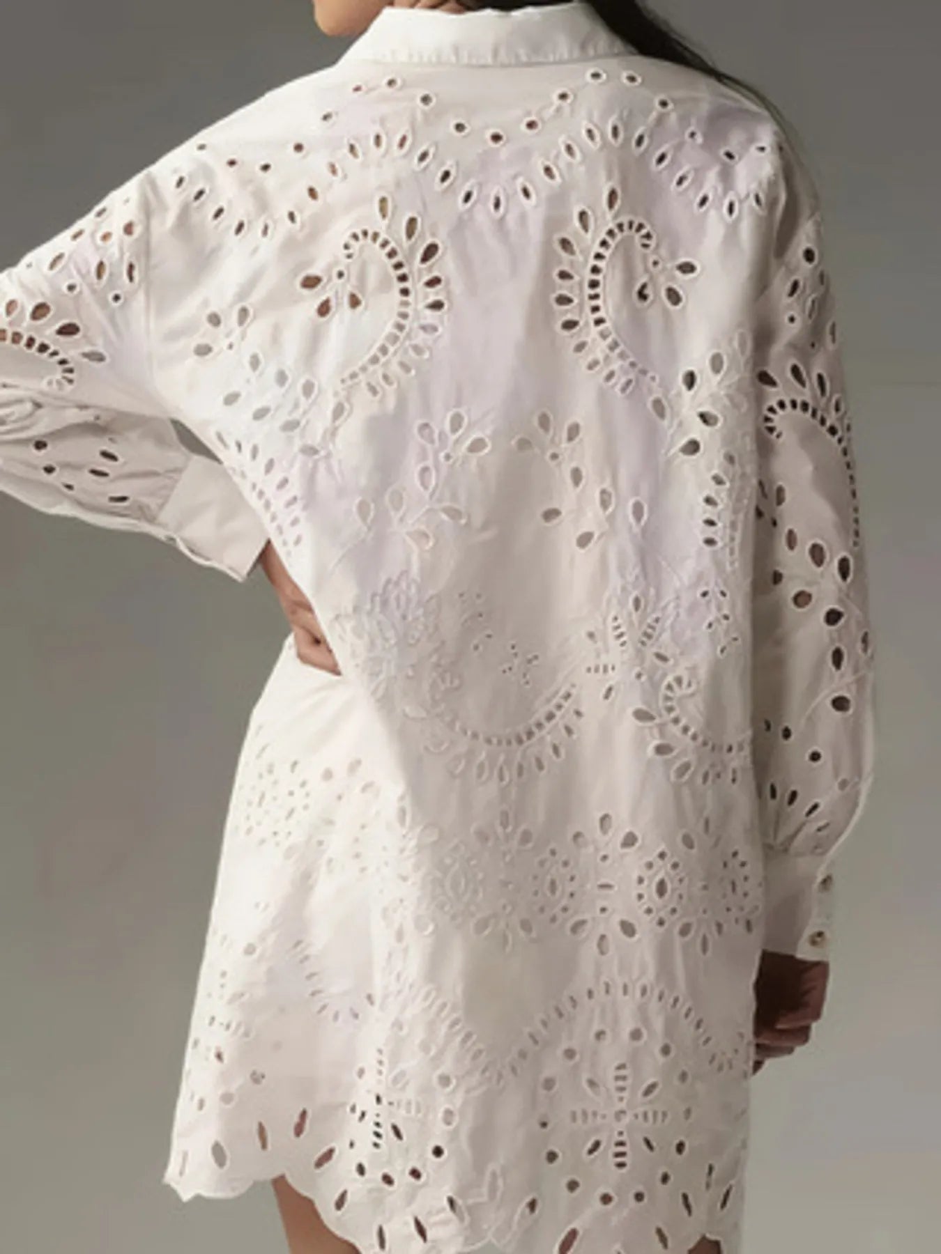 Jolie Shirt Dress detail view styled for Avrienne
