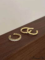 3pcs/set Fashion Zinc Alloy Textured Earrings image 4