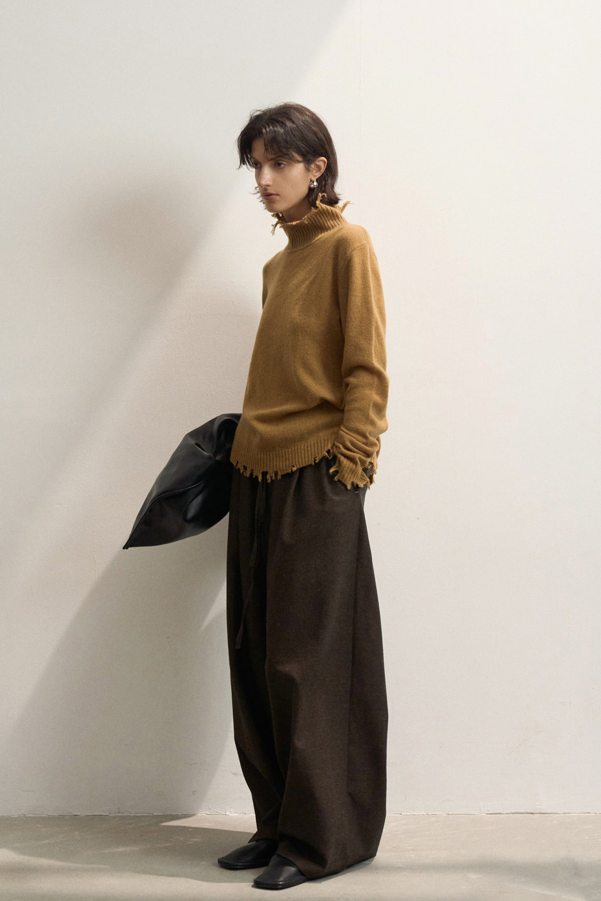 Fringed High Neck Knit Sweater image 7