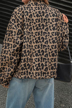 Stylish Brown Leopard Print Coat image 3