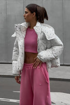 Chic Printed Puffy Puffer Jacket image 10