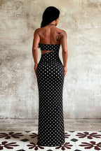 Printed Strapless Cut Out Bodycon Maxi Dress image 4