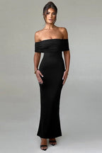 Solid Off Shoulder Ruched Formal Dress image 5