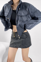 Cropped Cargo High Neck Coat image 1