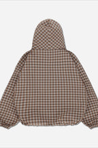 Vintage Plaid Half-Placket Masked Hoodie image 5