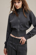 Cropped Waist Zip Up Hoodie image 4
