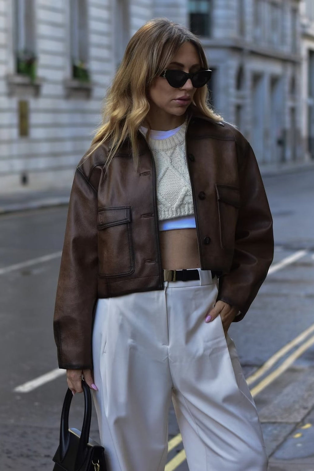 Brown Vintage Faux Leather Coat image 1