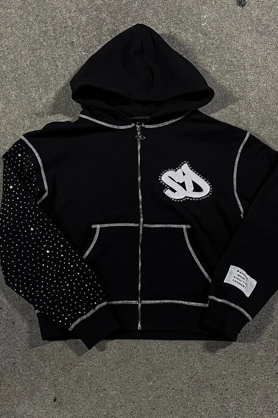 Embroidery Zipper Oversize Hoodie image 1