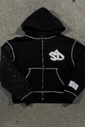 Embroidery Zipper Oversize Hoodie image 1
