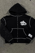 Embroidery Zipper Oversize Hoodie image 1