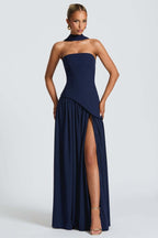 Solid Bustier High Slit Formal Dress image 16