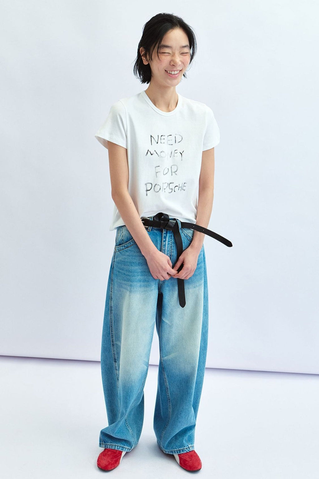 Letter Print Crew Neck Fitted T‑shirt image 5