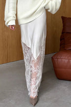 Lace Patchwork Sheer Bodycon Skirt image 2