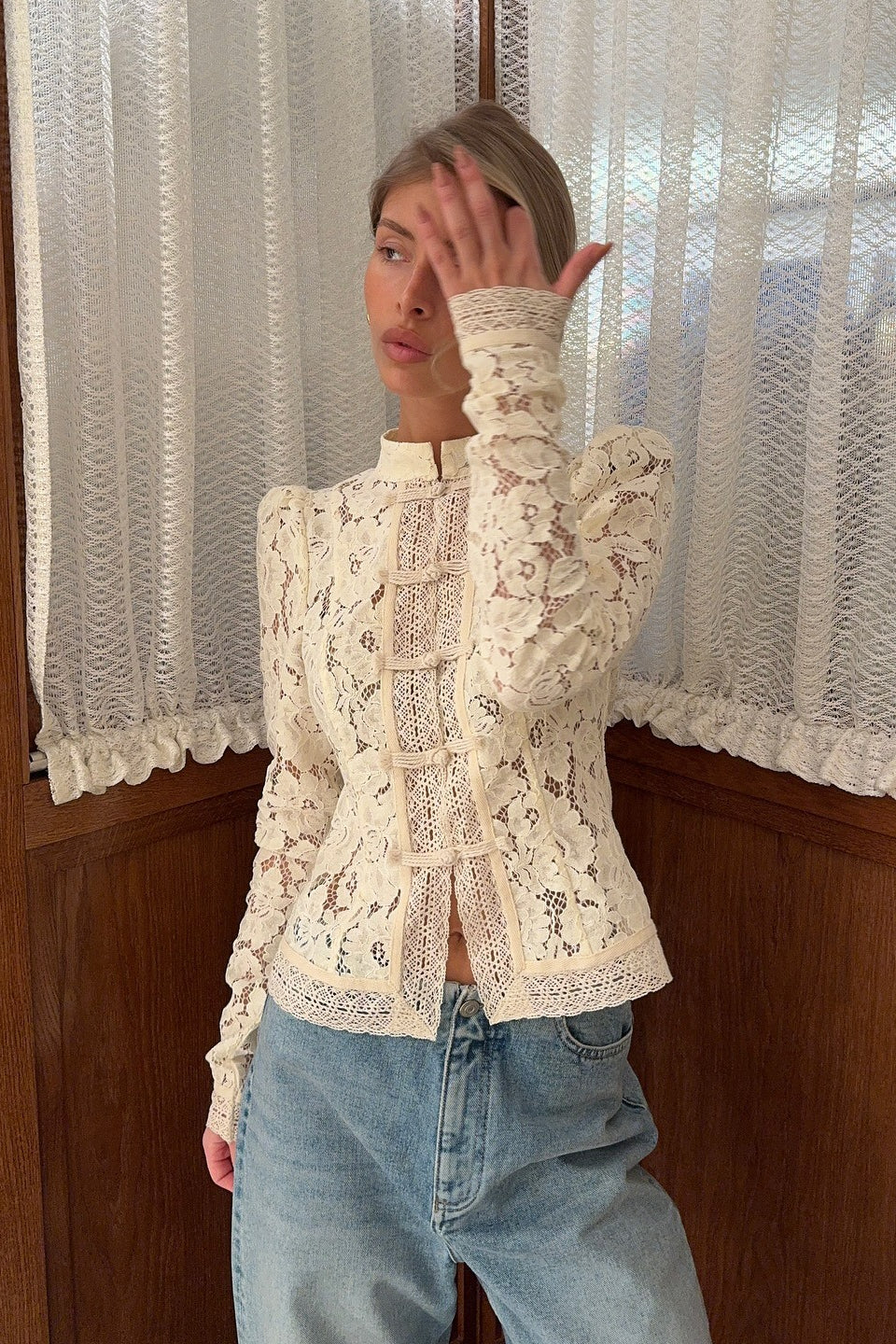 Vintage Lace Button Blouse image 4