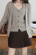 Solid Wool Pleated High Waist Skirt image 8