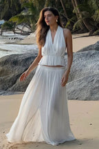 Pleated Halter Top Boho Dress image 5