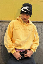 Solid 3D Letter Casual Longsleeve Hoodie image 5