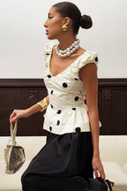 Vintage Polka Dot Elegant Basic Cami Top image 2