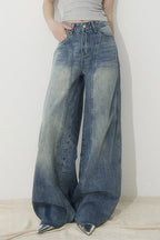 High Waist Loose Wide Leg Sickle Jeans image 2