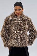 Leopard Print Faux Fur Coat image 1