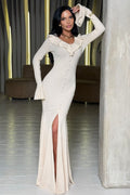 High Split Fish Tail Knit Sweater Dress image 1