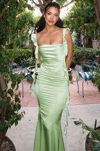 Chic Lace Cami Backless Ruffle Hem With Sash Maxi Dress image 4