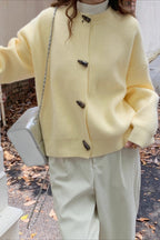 Retro Toggle-Button Loose Short Knit Cardigan image 2