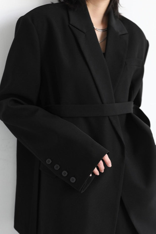 Belted Shoulder Detail Blazer image 12