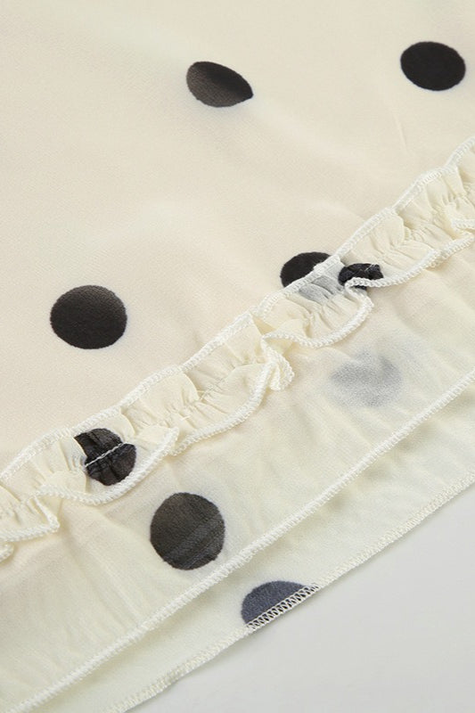 Ruffled Polka Dot A-Line Midi Skirt image 4