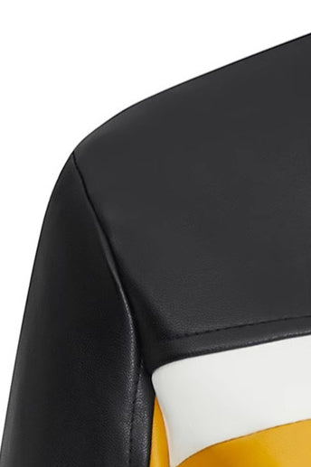 Colorblock PU Cropped Jacket image 6