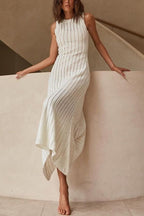 Knit Hollow Sleeveless Beach Boho Dress image 1