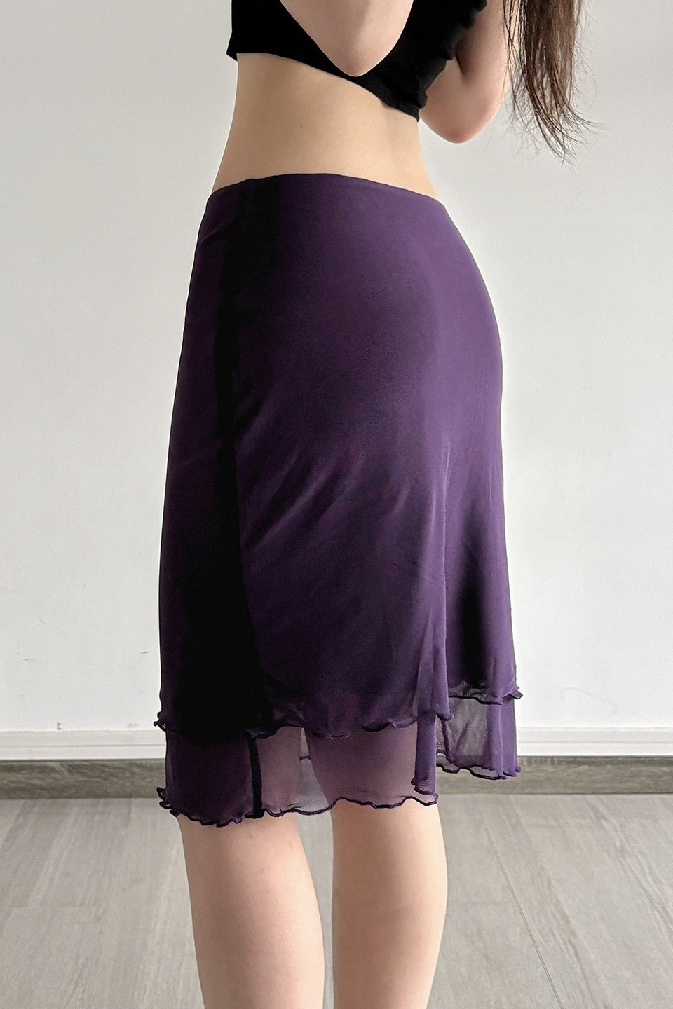 Elegant Ruffle Double Mesh Skirt image 4