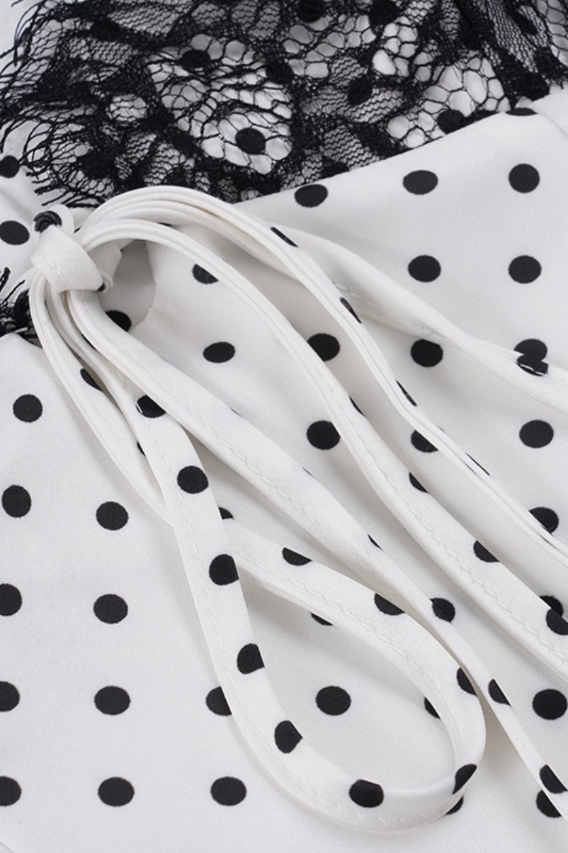 Satin Polka Dot Lace Cami Top image 6