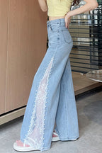 Beaded Lace Tencel Flare Jeans image 5